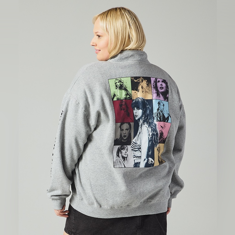 Taylor Swift The Eras Tour Gray Quarter Zip-Up Sweatshirt